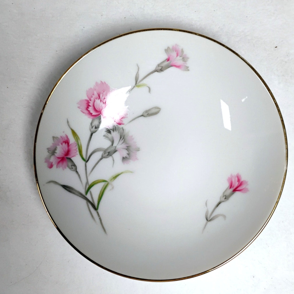 Royal Court Japan Carnation 5.5" Berry Bowl Fine China Gold Trim Replacement